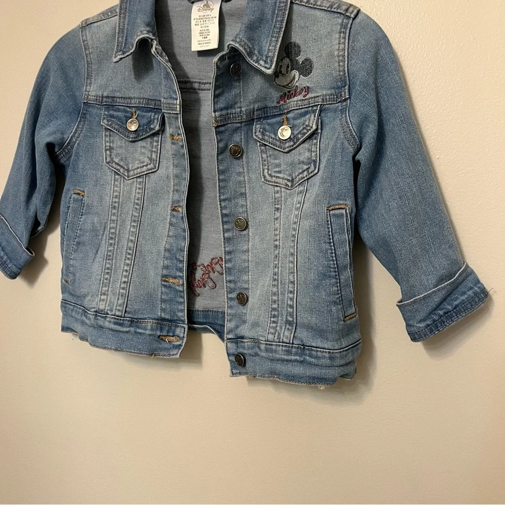 Disney Mickey Mouse‎ Denim Jacket Toddler Size 4T Blue YOUTH Disney world EUC